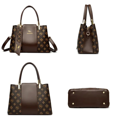 Luxury Fashion Print Handbag - Large Capacity Soft Leather Women's Shoulder & Crossbody Bag - Himpall
