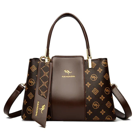 Luxury Fashion Print Handbag - Large Capacity Soft Leather Women's Shoulder & Crossbody Bag - Himpall
