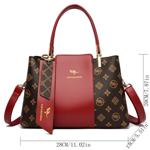 Luxury Fashion Print Handbag - Large Capacity Soft Leather Women's Shoulder & Crossbody Bag - Himpall