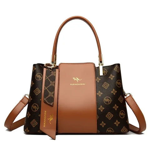 Luxury Fashion Print Handbag - Large Capacity Soft Leather Women's Shoulder & Crossbody Bag - Himpall