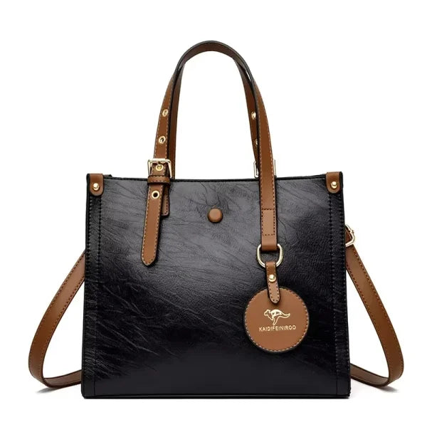 Luxury Fashion Print Handbag - Large Capacity Soft Leather Women's Shoulder & Crossbody Bag - Himpall