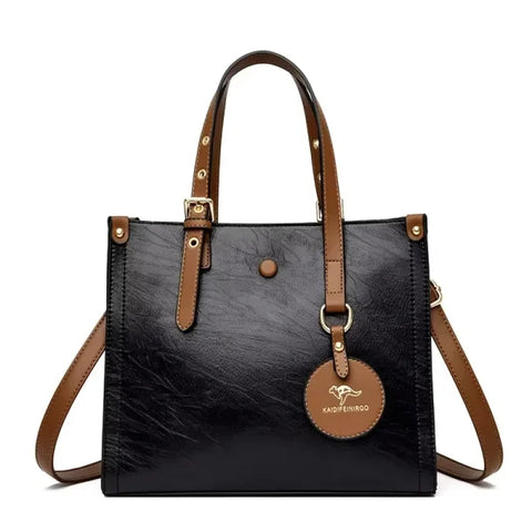 Luxury Fashion Print Handbag - Large Capacity Soft Leather Women's Shoulder & Crossbody Bag - Himpall