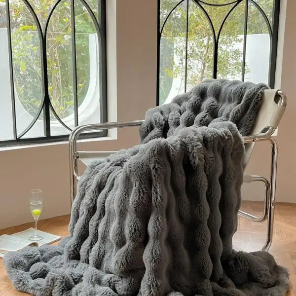 Luxury Faux Fur Rabbit Fur Thickened Blanket Winter Soft Blanket Throw for Home Bed Sofa Cover 100X150cm 150X200cm