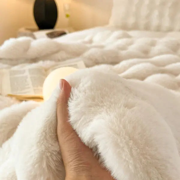 Luxury Faux Fur Rabbit Fur Thickened Blanket Winter Soft Blanket Throw for Home Bed Sofa Cover 100X150cm 150X200cm