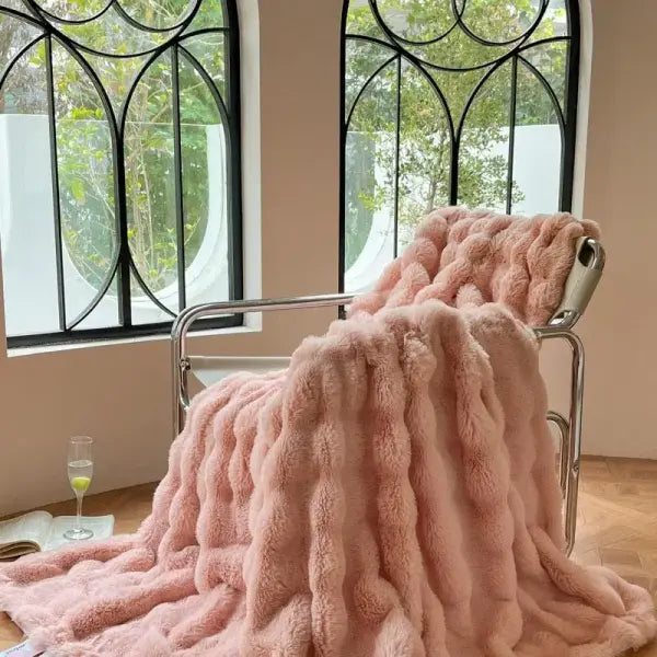 Luxury Faux Fur Rabbit Fur Thickened Blanket Winter Soft Blanket Throw for Home Bed Sofa Cover 100X150cm 150X200cm