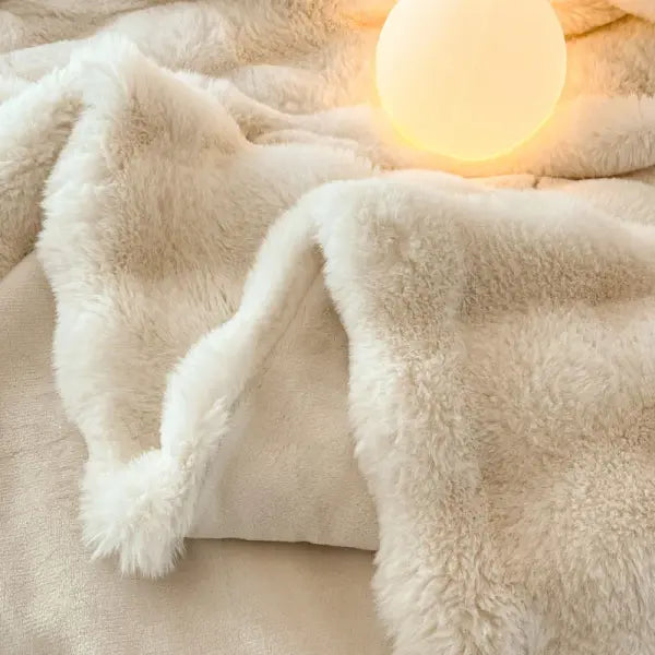 Luxury Faux Fur Rabbit Fur Thickened Blanket Winter Soft Blanket Throw for Home Bed Sofa Cover 100X150cm 150X200cm
