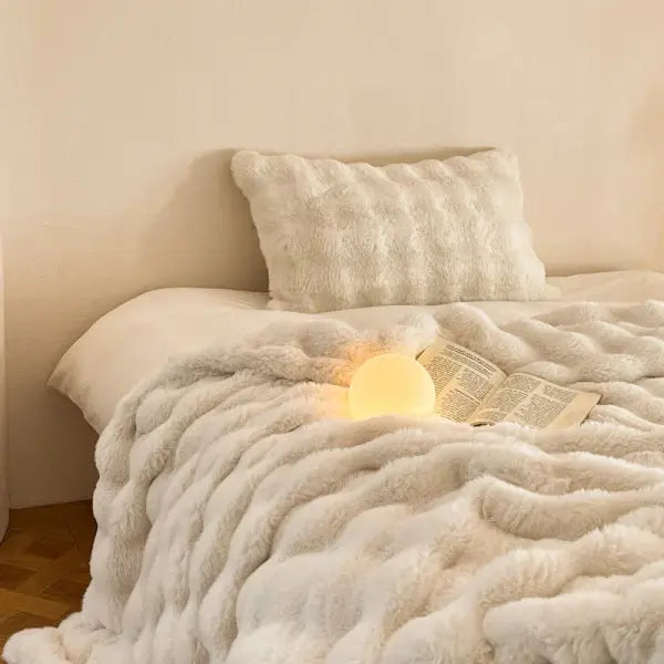 Luxury Faux Fur Rabbit Fur Thickened Blanket Winter Soft Blanket Throw for Home Bed Sofa Cover 100X150cm 150X200cm