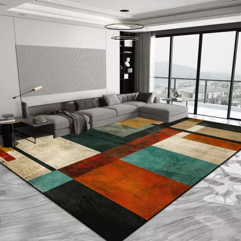 Luxury Geometric Red Carpet - Anti-Slip & Water-Absorbent Rug for Living Room & Bedroom - DT-4306 lint-free8 / 60x90cm