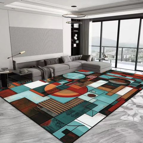 Luxury Geometric Red Carpet - Anti-Slip & Water-Absorbent Rug for Living Room & Bedroom - DT-4307 lint-free10 / custom