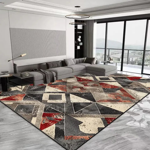 Luxury Geometric Red Carpet - Anti-Slip & Water-Absorbent Rug for Living Room & Bedroom - DT-4633 lint-free6 / 80x160cm