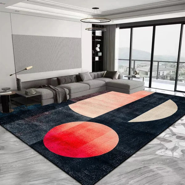 Luxury Geometric Red Carpet - Anti-Slip & Water-Absorbent Rug for Living Room & Bedroom - DT-4630 lint-free7