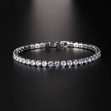 Cubic Zirconia Tennis Bracelet Gold Elegant Daily Wear