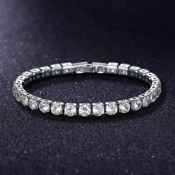 Cubic Zirconia Tennis Bracelet Gold Elegant Daily Wear