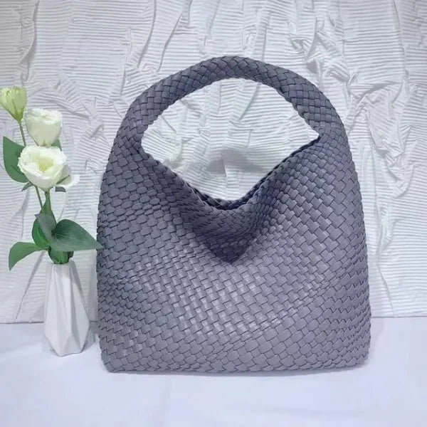 Luxury Leather Woven Tote Bag - Large Capacity Summer Beach Bag - Himpall