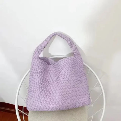 Luxury Leather Woven Tote Bag - Large Capacity Summer Beach Bag - Himpall