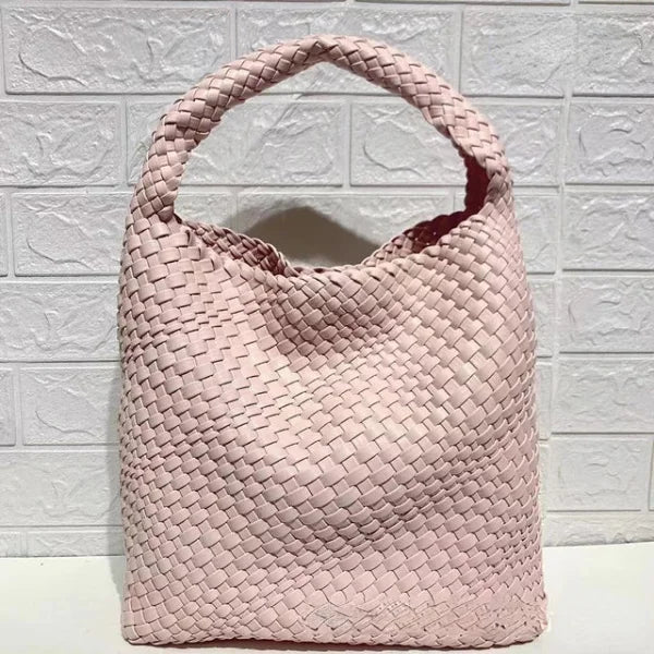 Luxury Leather Woven Tote Bag - Large Capacity Summer Beach Bag - Himpall