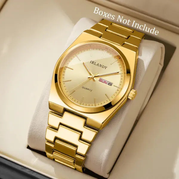 Luxury men business watches calendar quartz with alloy band type - E Without Box
