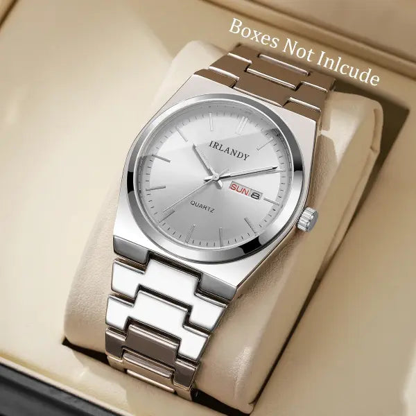 Luxury men business watches calendar quartz with alloy band type - F Without Box