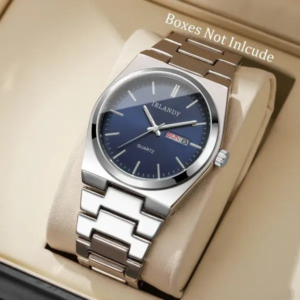 Luxury men business watches calendar quartz with alloy band type - H Without Box