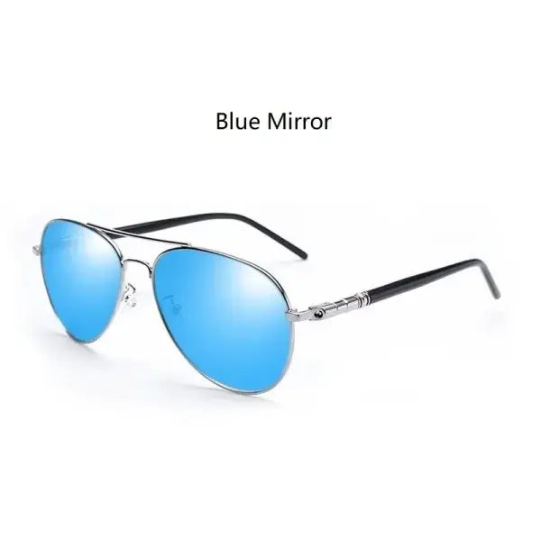 Luxury Pilot Eyewear Metal UV400 Protection Fashion Driving Sunglasses - 209(Blue Mirror)