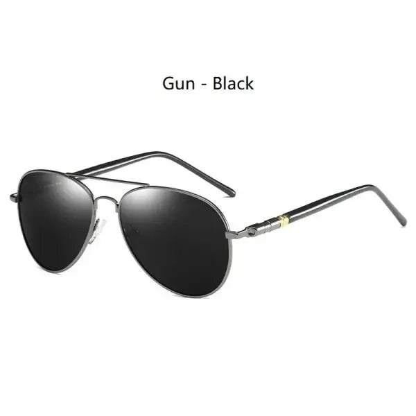 Luxury Pilot Eyewear Metal UV400 Protection Fashion Driving Sunglasses - 209(Gun - Black)