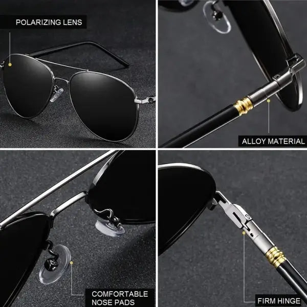 Luxury Pilot Eyewear Metal UV400 Protection Fashion Driving Sunglasses