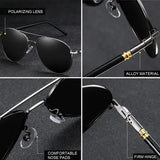 Luxury Pilot Eyewear Metal UV400 Protection Fashion Driving Sunglasses
