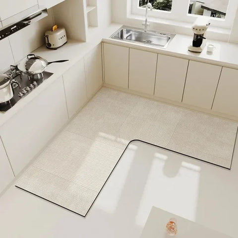 Luxury L-Shaped Kitchen Carpet – Non-Slip Waterproof & Easy to Clean