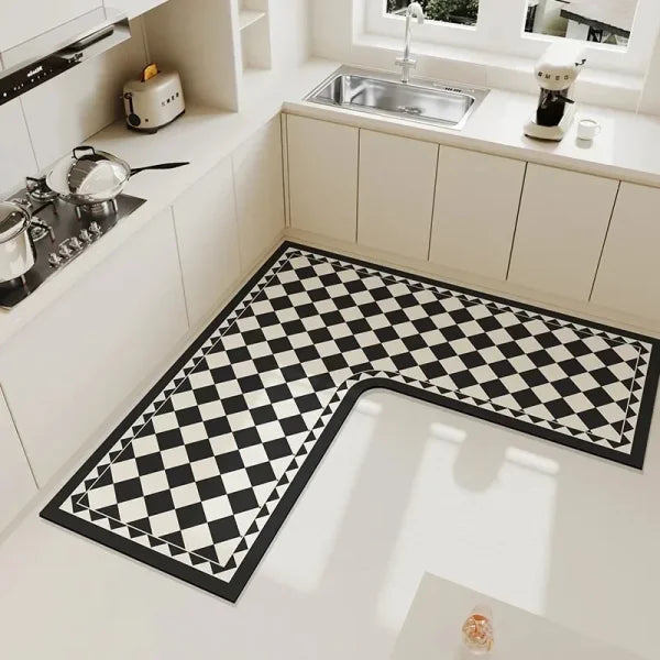 Luxury L-Shaped Kitchen Carpet – Non-Slip Waterproof & Easy to Clean - SY2077-PG / 160x160x50cm