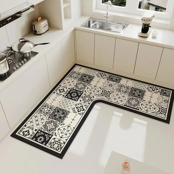 Luxury L-Shaped Kitchen Carpet – Non-Slip Waterproof & Easy to Clean - SY2078-PG / 90x90x45cm