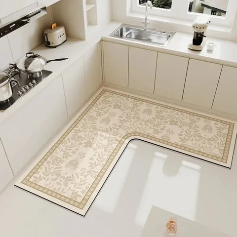 Luxury L-Shaped Kitchen Carpet – Non-Slip Waterproof & Easy to Clean - SY2073-PG / 70x70x40cm