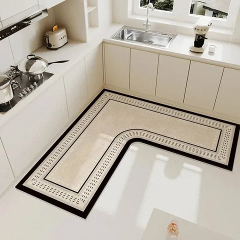 Luxury L-Shaped Kitchen Carpet – Non-Slip Waterproof & Easy to Clean - SY2072-PG / 120x120x45cm