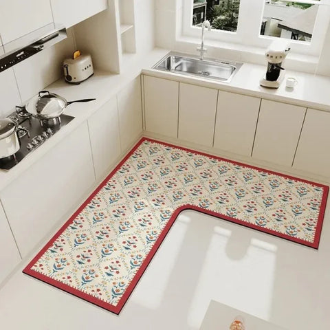 Luxury L-Shaped Kitchen Carpet – Non-Slip Waterproof & Easy to Clean - SY2074-PG / 90x90x45cm