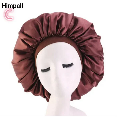 Satin silk Bonnet - C / Brown