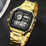 Luxury Stainless Steel Strap Sport Watches Men Military Digital Watches Waterproof Clock LED Men’s Sport Wristwatch