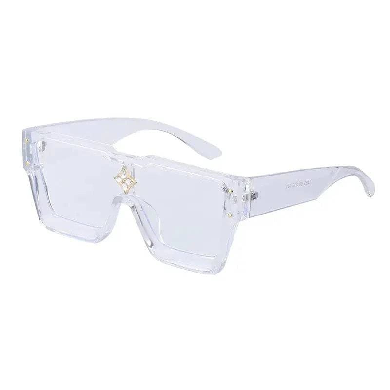 Luxury Sunglasses with Crystal Accents – SHAUNA Designer Sunglasses - Clear anti-blue / as the picture