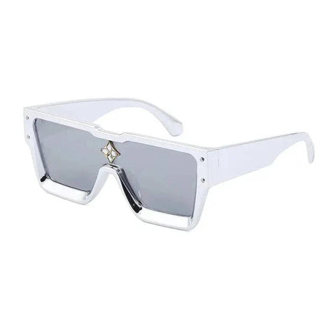 Luxury Sunglasses with Crystal Accents – SHAUNA Designer Sunglasses - Silver Frame Silver / as the picture