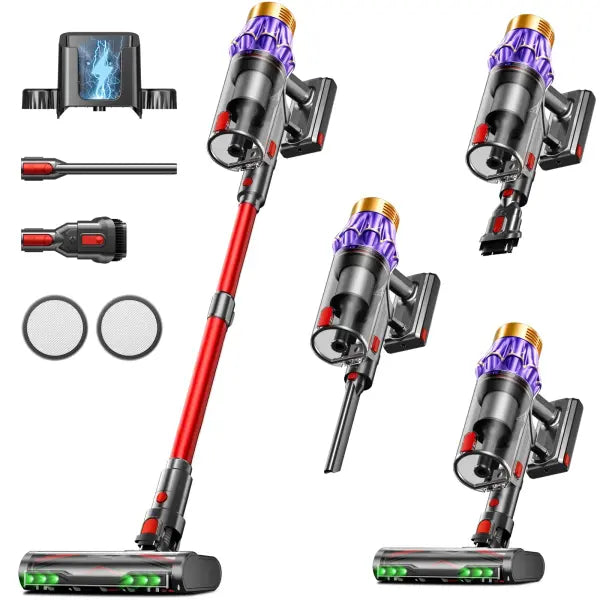 VAKERR Cordless Vacuum Cleaner 80KPA – 90 Min Runtime - Red / Germany / 100-240V AU plug