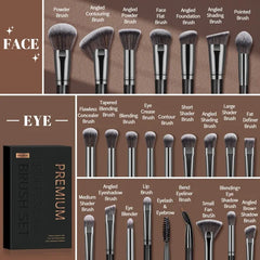 MAANGE 25-Piece Makeup Brush Set – Professional Face & Eye Brushes in Gift Box - Himpall