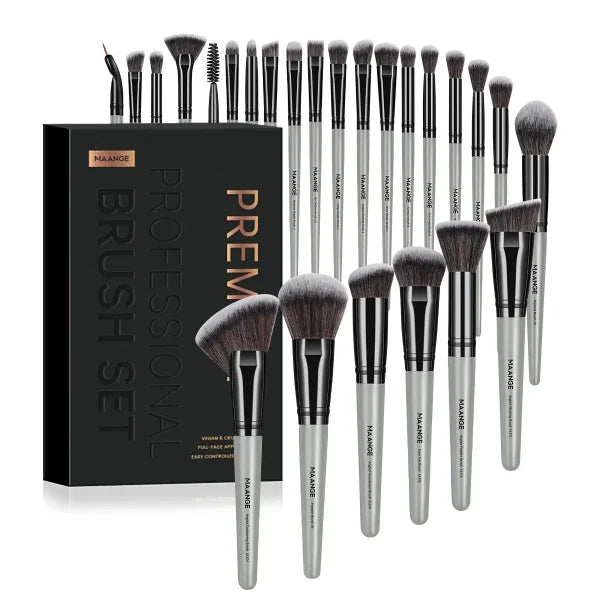 MAANGE 25-Piece Makeup Brush Set – Professional Face & Eye Brushes in Gift Box - Himpall
