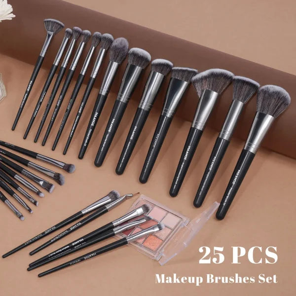 MAANGE 25-Piece Makeup Brush Set – Professional Face & Eye Brushes in Gift Box - Himpall