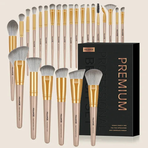 MAANGE 25-Piece Makeup Brush Set – Professional Face & Eye Brushes in Gift Box - Himpall