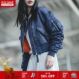 Maden Women Autumn and Winter Thickened Jacket Windproof Baseball Cotton Jacket Casual Outerwear Jacket Tops