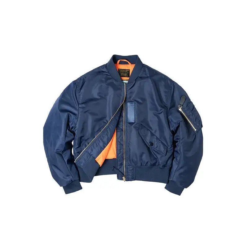 Maden Women Autumn and Winter Thickened Jacket Windproof Baseball Cotton Jacket Casual Outerwear Jacket Tops - Blue / XL