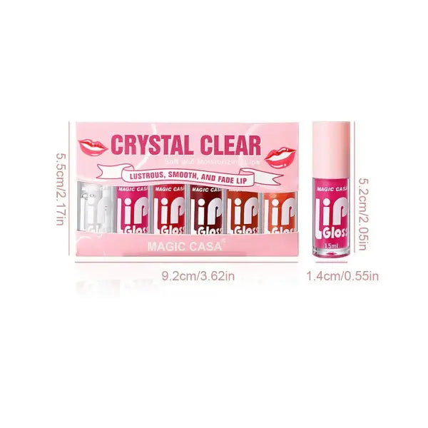 MAGIC CASA 6pcs/set Small bottle Hydrating Jelly Lip Oil long-lasting Moisturizing smooth shimmering Lip Hydrating