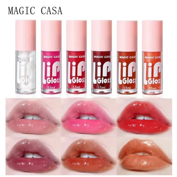 MAGIC CASA 6pcs/set Small bottle Hydrating Jelly Lip Oil long-lasting Moisturizing smooth shimmering Lip Hydrating