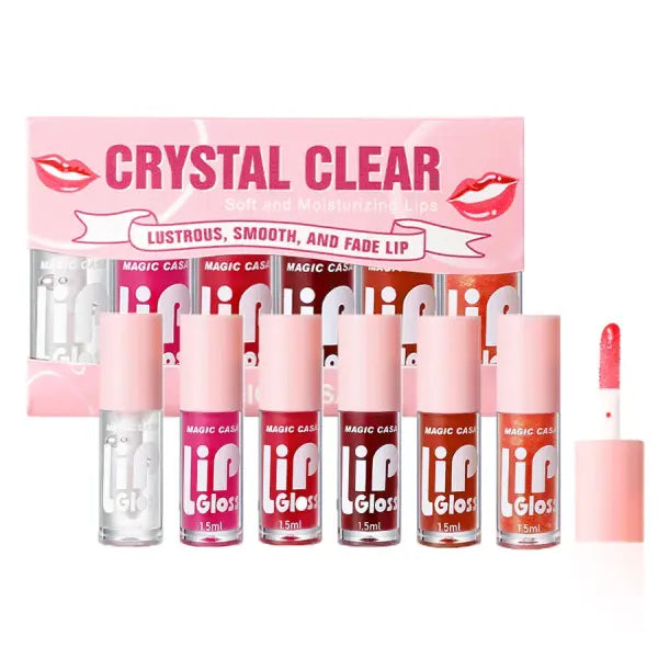MAGIC CASA 6pcs/set Small bottle Hydrating Jelly Lip Oil long-lasting Moisturizing smooth shimmering Lip Hydrating