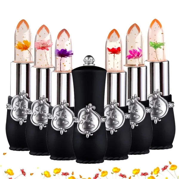 Magic Flower Jelly Lipstick Set – Color Changing Moisturizing Lip Balm, Long-Lasting Lip Gloss - Himpall
