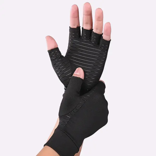 Magnetic Compression Gloves for Hand & Wrist Support - A0048-BLACK / L
