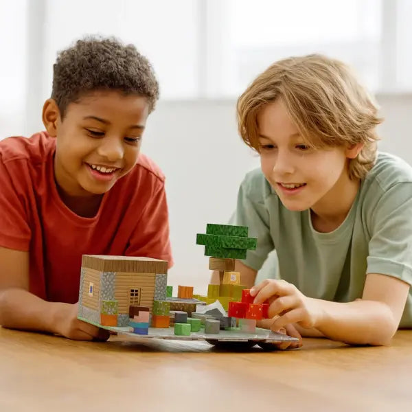 Magnetic Building Blocks Mine World Magnet Cube Brick Sensory Best Sets for Boys Girls Kids DIY Pixel style Model Base